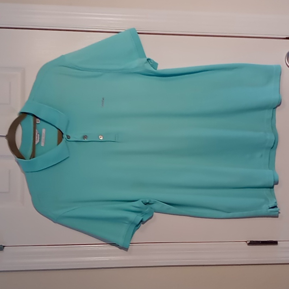 Calvin Klein Liquid Touch Men's Polo Shirt 100% Cotton Size Large Sea Foam Green - Picture 2 of 11